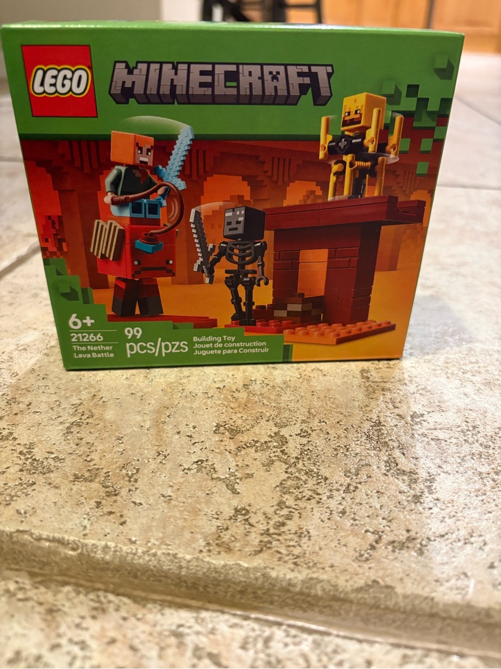 Lego Minecraft Nether Battle Set with Orange and Green Box Art